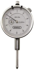 General - 0-100 Dial Reading, 0.001" Graduation Dial Drop Indicator - 2-1/4" Dial, 0.1" Range per Revolution, Revolution Counter - First Tool & Supply