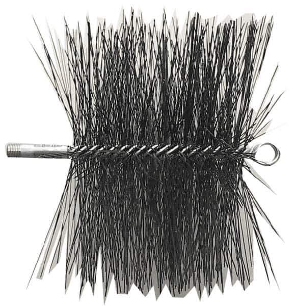 Schaefer Brush - 10" Square, Tempered Steel Wire Chimney Brush - 1/4" NPSM Male Connection - First Tool & Supply