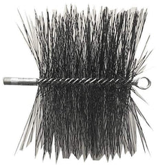 Schaefer Brush - 10" Square, Tempered Steel Wire Chimney Brush - 1/4" NPSM Male Connection - First Tool & Supply