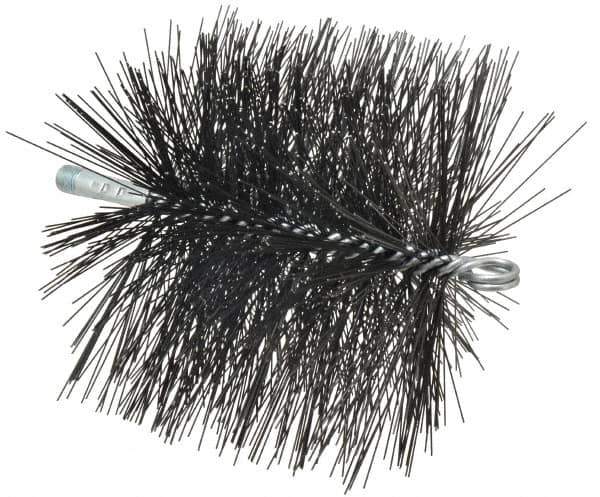 Schaefer Brush - 6", Square, Tempered Steel Wire Chimney Brush - 1/4" NPSM Male Connection - First Tool & Supply