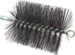 Schaefer Brush - 5" Diam Round, Tempered Steel Wire Chimney Brush - 1/4" NPSM Male Connection - First Tool & Supply