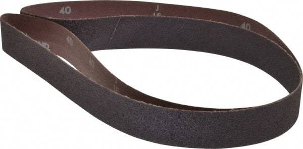 Norton - 1-1/2" Wide x 60" OAL, 40 Grit, Aluminum Oxide Abrasive Belt - Aluminum Oxide, Coarse, Coated, X Weighted Cloth Backing, Series R228 - First Tool & Supply