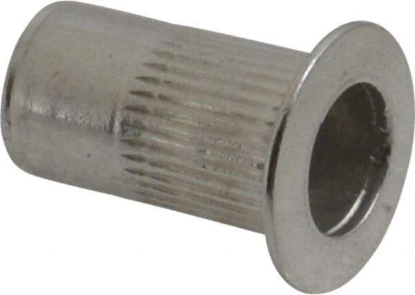 RivetKing - #8-32, 0.08 to 0.13" Grip, 17/64" Drill, Aluminum Standard Rivet Nut - Uncoated, Countersunk Head - First Tool & Supply