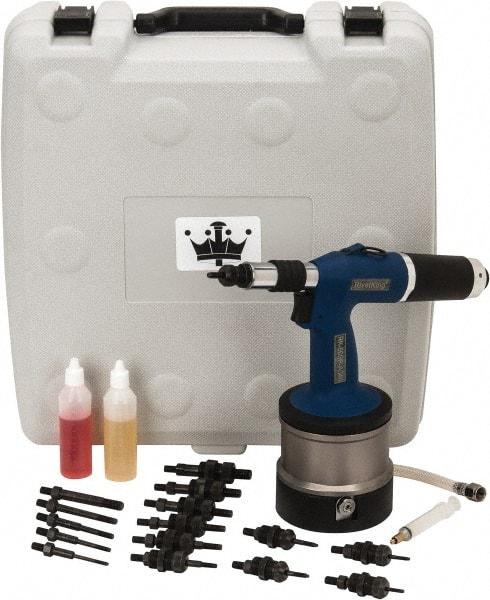 RivetKing - #8 to 3/8" Pneumatic Rivet Nut Tool Kit - Includes Mandrels: #8-32, #10-32, 1/4-20, 5/16-18, 3/8-16, Rivet Tool, Hard Case - First Tool & Supply