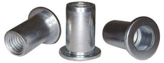 RivetKing - #10-32, 0.13 to 0.18" Grip, 1/4" Drill, Aluminum Standard Rivet Nut - Uncoated, Round Head - First Tool & Supply