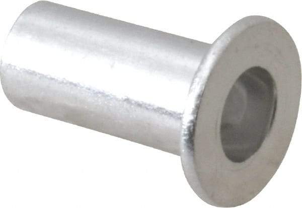 RivetKing - #10-32, 0.01 to 0.08" Grip, 1/4" Drill, Aluminum Standard Rivet Nut - Uncoated, Round Head - First Tool & Supply