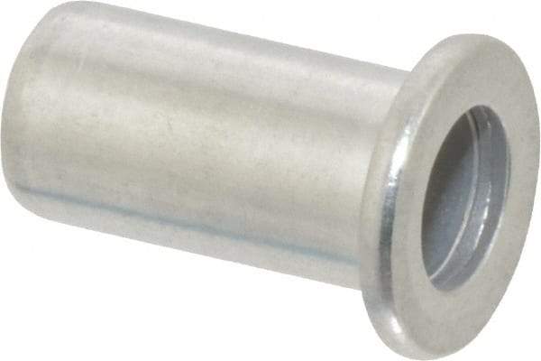 RivetKing - 1/4-20, 0.02 to 0.08" Grip, Aluminum Standard Rivet Nut - Uncoated, Drill Size Letter Q, Round Head - First Tool & Supply