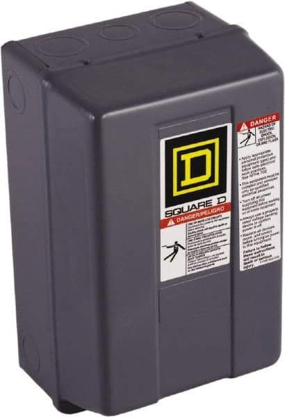 Square D - 1 NEMA Rated, 3 Pole, Electrically Held Lighting Contactor - 30 A (Tungsten), 208 VAC at 60 Hz - First Tool & Supply