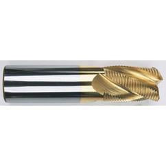 1/4" Dia. - 2-1/2 OAL - Chip Breaker-Solid CBD - TiCN-Single End Roughing End Mill - 4 FL - First Tool & Supply