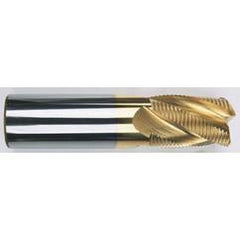 3/8" Dia. - 2-1/2" OAL - Chip Breaker-Solid CBD - TiN-Single End Roughing End Mill - 4 FL - First Tool & Supply