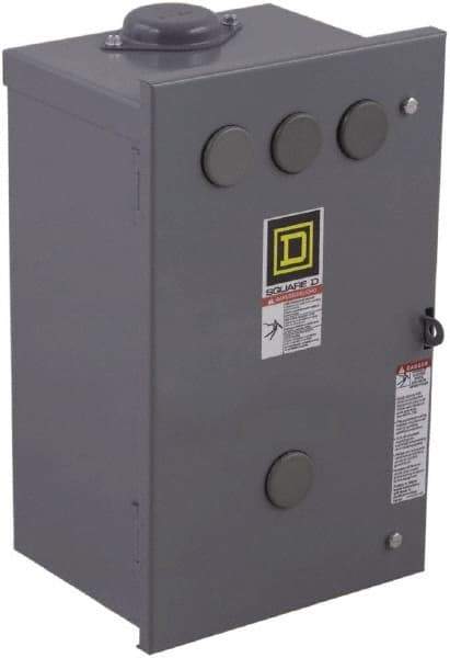 Square D - 3R NEMA Rated, 4 Pole, Electrically Held Lighting Contactor - 20 A (Tungsten), 30 A (Fluorescent), 110 VAC at 50 Hz, 120 VAC at 60 Hz, 4NO Contact Configuration - First Tool & Supply