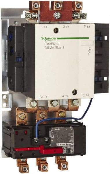 Schneider Electric - 120 Coil VAC, 270 Amp, NEMA Size 5, Nonreversible Open Enclosure NEMA Motor Starter - 3 Phase hp: 100 at 230 VAC, 200 at 460 VAC, 200 at 575 VAC, 75 at 200 VAC - First Tool & Supply