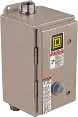 Square D - 440 Coil VAC at 50 Hz, 480 Coil VAC at 60 Hz, 27 Amp, NEMA Size 1, Nonreversible Enclosed Enclosure NEMA Motor Starter - 3 Phase hp: 10 at 460 VAC, 10 at 575 VAC, 7-1/2 at 200 VAC, 7-1/2 at 230 VAC, 4x Enclosure Rating - First Tool & Supply