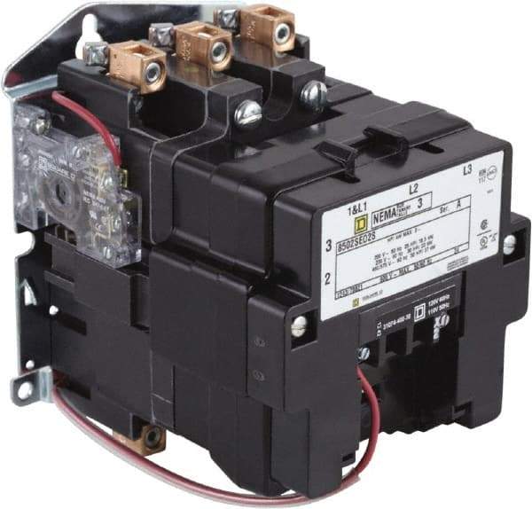 Square D - 2 Pole, 440 Coil VAC at 50 Hz and 480 Coil VAC at 60 Hz, 90 Amp NEMA Contactor - Open Enclosure, 50 Hz at 440 VAC and 60 Hz at 480 VAC - First Tool & Supply