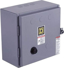 Square D - 110 Coil VAC at 50 Hz, 120 Coil VAC at 60 Hz, 45 Amp, NEMA Size 2, Reversible Enclosed Enclosure NEMA Motor Starter - 3 Phase hp: 10 at 200 VAC, 15 at 230 VAC, 25 at 460 VAC, 25 at 575 VAC, 1 Enclosure Rating - First Tool & Supply