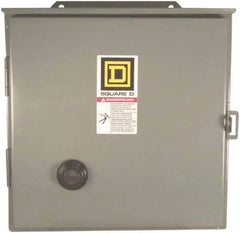 Square D - 110 Coil VAC at 50 Hz, 120 Coil VAC at 60 Hz, 27 Amp, NEMA Size 1, Reversible Enclosed Enclosure NEMA Motor Starter - 3 Phase hp: 10 at 460 VAC, 10 at 575 VAC, 7-1/2 at 200 VAC, 7-1/2 at 230 VAC, 12 Enclosure Rating - First Tool & Supply