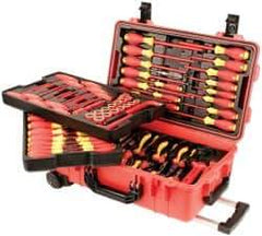 Wiha - 80 Piece Insulated Hand Tool Set - Comes in Molded Rolling Custom Tool Box - First Tool & Supply