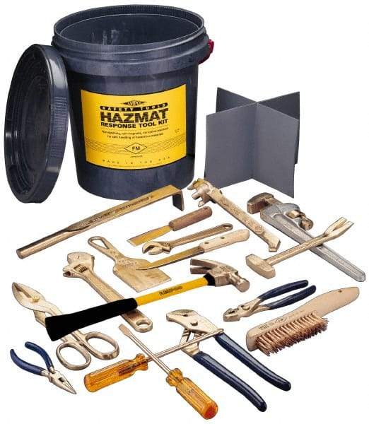 Ampco - 17 Piece Hazmat Response Tool Kit - Comes in Tool Bucket - First Tool & Supply