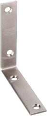 National Mfg. - 4" Long x 7/8" Wide, Stainless Steel, Corner Brace - Stainless Steel Coated - First Tool & Supply