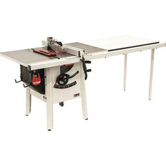 Jet - 10" Blade Diam, 5/8" Arbor Diam, 1 Phase Table Saw - 1-3/4 hp, 27" Wide, 115 Volt, 3-1/8" Cutting Depth - First Tool & Supply