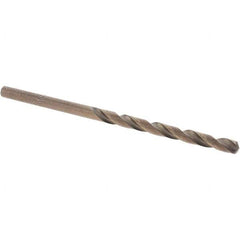 Cle-Force - #30 135° Cobalt Jobber Drill - Gold Finish Finish, Right Hand Cut, Spiral Flute, Straight Shank, 2-3/4" OAL, Split Point - First Tool & Supply