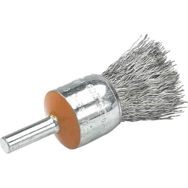 WALTER Surface Technologies - 3/4" Brush Diam, Crimped, End Brush - 1/4" Diam Shank, 25,000 Max RPM - First Tool & Supply