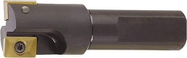 Kyocera - 7/16" Cut Diam, 0.37" Max Depth of Cut, 1/2" Shank Diam, 2.78" OAL, Indexable Square Shoulder End Mill - XPMT 0902 Inserts, Flatted Shank, 90° Lead Angle - First Tool & Supply