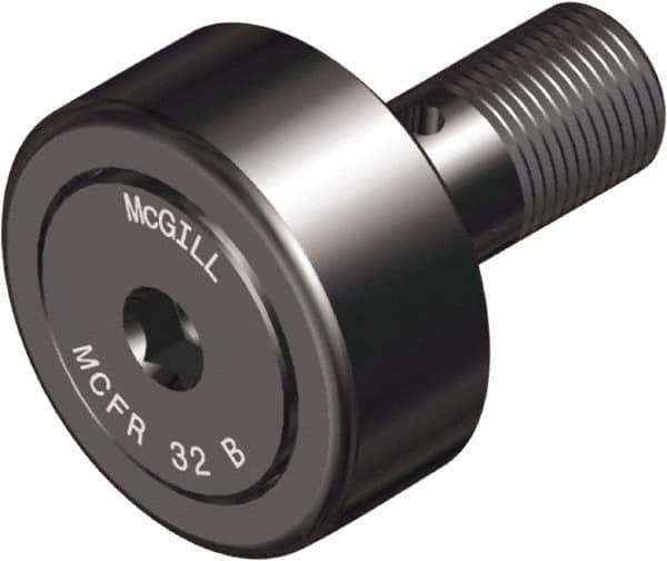 McGill - 47mm Roller Diam x 24mm Width, 20mm Stud Diam x 41mm Length, Crowned Sealed Stud Cam Follower with Hex - Steel, 21mm Thread Length, M20x1.5 Thread, 66mm OAL, 3,991 Lb Dynamic Cap, 6,700 Lb Static Cap - First Tool & Supply