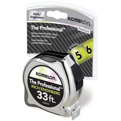 Komelon - 33' x 1" Hi-Vis Yellow/White Blade Tape Measure - First Tool & Supply