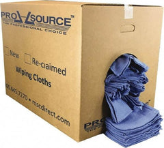 PRO-SOURCE - 25 Inch Long x 16 Inch Wide Virgin Cotton Rags - Blue, Huck, Lint Free, 50 Lbs. at 5 to 7 per Pound, Box - First Tool & Supply