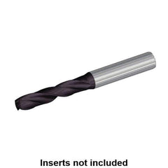 Kennametal - 18.4mm 140° Solid Carbide Jobber Drill - Multilayer TiAlN Finish, Right Hand Cut, Spiral Flute, Straight Shank, 153mm OAL, Standard Point - First Tool & Supply