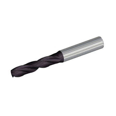 Kennametal - 11.5mm 140° Solid Carbide Jobber Drill - TiAlN Finish, Right Hand Cut, Spiral Flute, Straight Shank, 118mm OAL, Standard Point - First Tool & Supply