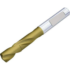 Kennametal - 10.8mm 140° Solid Carbide Jobber Drill - Multilayer TiAlN Finish, Right Hand Cut, Spiral Flute, Whistle Notch Shank, Standard Point - First Tool & Supply