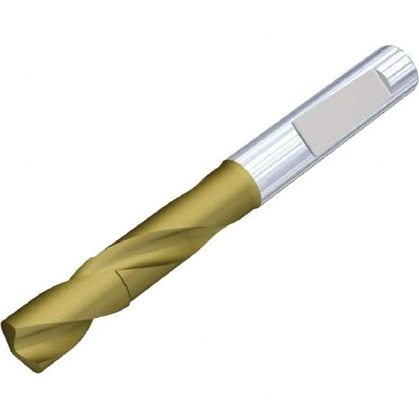 Kennametal - 20mm 140° Solid Carbide Jobber Drill - Multilayer TiAlN Finish, Right Hand Cut, Spiral Flute, Whistle Notch Shank, Standard Point - First Tool & Supply