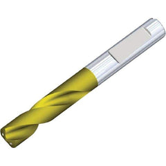 Kennametal - 3.7mm 140° Solid Carbide Jobber Drill - Multilayer TiAlN Finish, Right Hand Cut, Spiral Flute, Whistle Notch Shank, 66mm OAL, Standard Point - First Tool & Supply