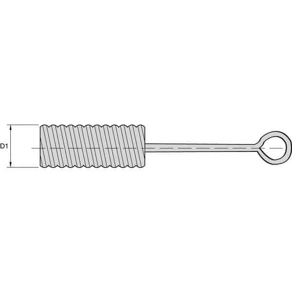 Kennametal - 1/2" Diam Nylon Spiral Brush - Single Spiral, 1/2" Filament Diam - First Tool & Supply