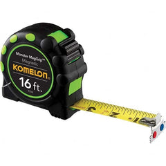 Komelon - 16' x 1" Yellow Blade Tape Measure - First Tool & Supply