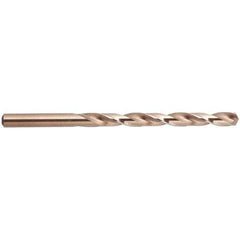 National Twist Drill - 9/32" 135° Cobalt Jobber Drill - Gold Finish Finish, Right Hand Cut, Spiral Flute, Straight Shank, 4-1/4" OAL, Split Point - First Tool & Supply