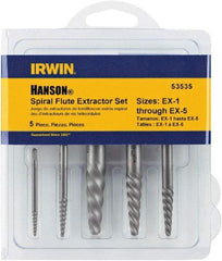 Irwin - Bolt Extractor Sets - MP #1,2,3,4,5 5PC SCREW EXTRACTOR SET - First Tool & Supply