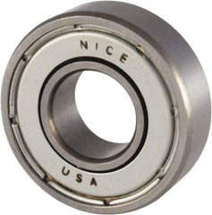 Nice - 3/8" Bore Diam, 29/32" OD, Double Shield Precision Ground Radial Ball Bearing - 5/16" Wide, 1 Row, Round Bore, 300 Lb Static Capacity, 698 Lb Dynamic Capacity - First Tool & Supply