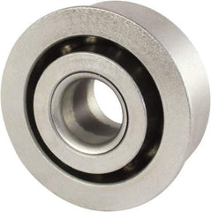 Nice - 1/2" Bore Diam, 1-1/2" OD, Open Unground Full Complement Radial Ball Bearing - 11/16" Wide, With Flange, 1 Row, Round Bore, 1,328 Lb Dynamic Capacity - First Tool & Supply