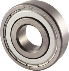 Nice - 3/4" Bore Diam, 2" OD, Double Shield Semi Ground Extra Light Radial Ball Bearing - 9/16" Wide, 1 Row, Round Bore, 1,350 Lb Static Capacity, 1,480 Lb Dynamic Capacity - First Tool & Supply