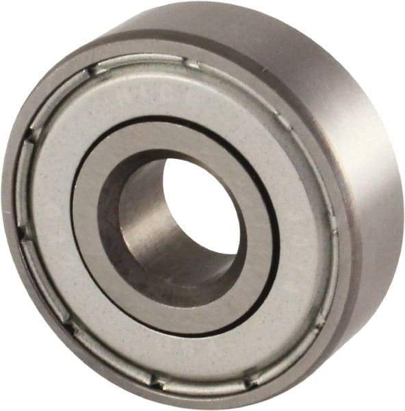 Nice - 5/8" Bore Diam, 1-3/4" OD, Double Shield Semi Ground Extra Light Radial Ball Bearing - 1/2" Wide, 1 Row, Round Bore, 1,025 Lb Static Capacity, 1,300 Lb Dynamic Capacity - First Tool & Supply