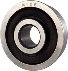 Nice - 1/4" Bore Diam, 11/16" OD, Double Seal Semi Ground Extra Light Radial Ball Bearing - 5/16" Wide, With Flange, 1 Row, Round Bore, 170 Lb Static Capacity, 255 Lb Dynamic Capacity - First Tool & Supply