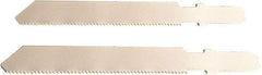 Disston - 3" Long, 24 Teeth per Inch, Bi-Metal Jig Saw Blade - Toothed Edge, 0.06" Thick, U-Shank, Raker Tooth Set - First Tool & Supply