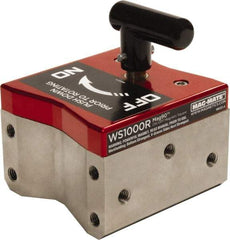 Mag-Mate - 4" Wide x 4-1/2" Deep x 3" High Rare Earth Magnetic Welding & Fabrication Square - 3/8-16 Hole Thread, 1000 Lb Average Pull Force - First Tool & Supply