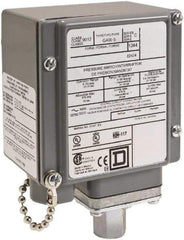 Square D - 4, 13 and 4X NEMA Rated, SPDT, 3 to 150 psi, Electromechanical Pressure and Level Switch - Fixed Pressure, 120 VAC at 6 Amp, 125 VDC at 0.22 Amp, 240 VAC at 3 Amp, 250 VDC at 0.27 Amp, 1/4 Inch Connector, Screw Terminal, For Use with 9012G - First Tool & Supply