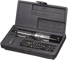 SK - 29 Piece, 2 to 36 In/Lb, Industrial Adjustable Torque Limiting Screwdriver Kit - 1/4" Drive - First Tool & Supply