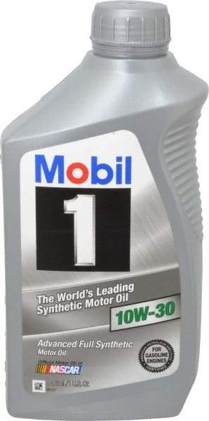 Mobil - 1 Quart Synthetic Engine Oil - Grade 10W-30 - First Tool & Supply