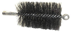 Schaefer Brush - 4-1/2" Brush Length, 2-3/4" Diam, Double Stem, Double Spiral Tube Brush - 7-1/2" Long, Tempered Steel Wire, 1/4" NPT Male Connection - First Tool & Supply